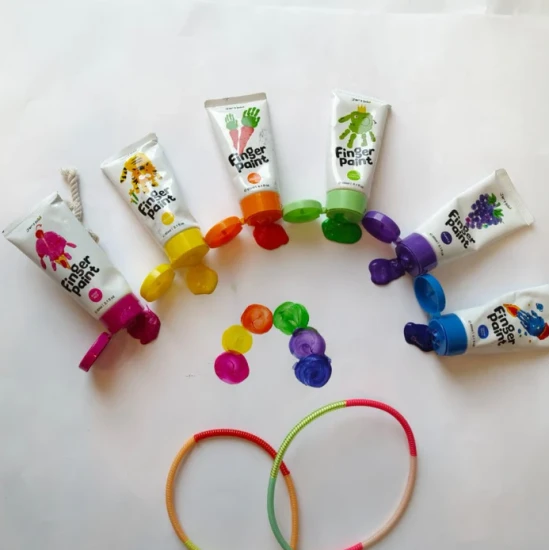 Dětská sada prstových barev a pěnových razítek – omyvatelné barvy