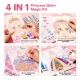 Jaro Melo 4v1 Princess Glam sada – make-up, oblékání, zdobení kamínky a fóliemi pro papírové princezny
