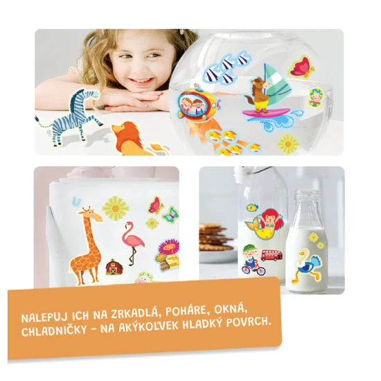 Jarmelo City Park – znovupoužitelné nálepky na PVC fólii, 5 scén a více než 145 barevných nálepek pro kreativní hru