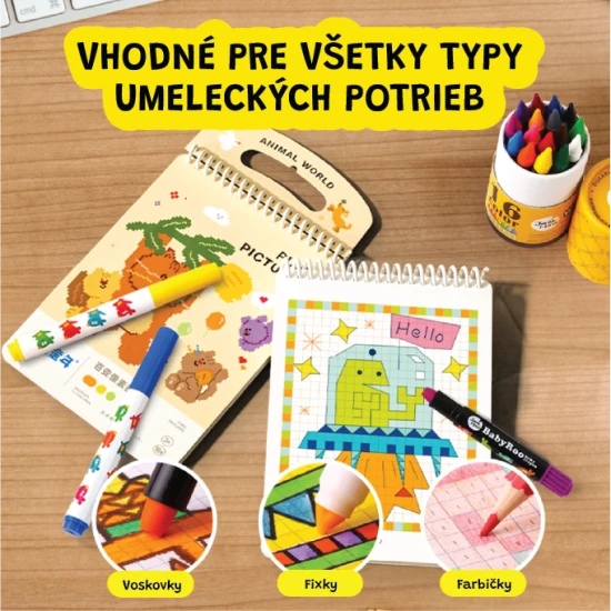 Jarmelo Pixel Art Zvířátka – omalovánka s 16 předtištěnými pixel zvířátky pro děti