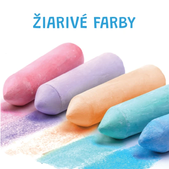 Jarmelo chodníkové křídy – 20 ks, 15 barev, netoxické, omyvatelné, ideální pro děti