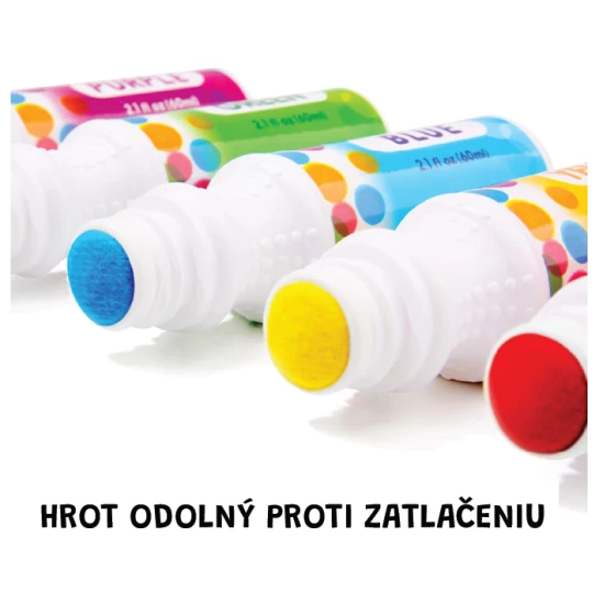 Jarmelo barvy v tubě – sada 8 omyvatelných a netoxických barev s pěnovým aplikátorem