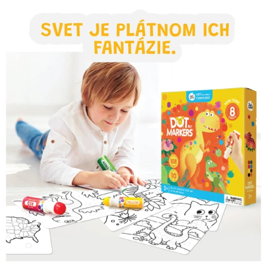 Jarmelo barvy v tubě – sada 8 omyvatelných a netoxických barev s pěnovým aplikátorem