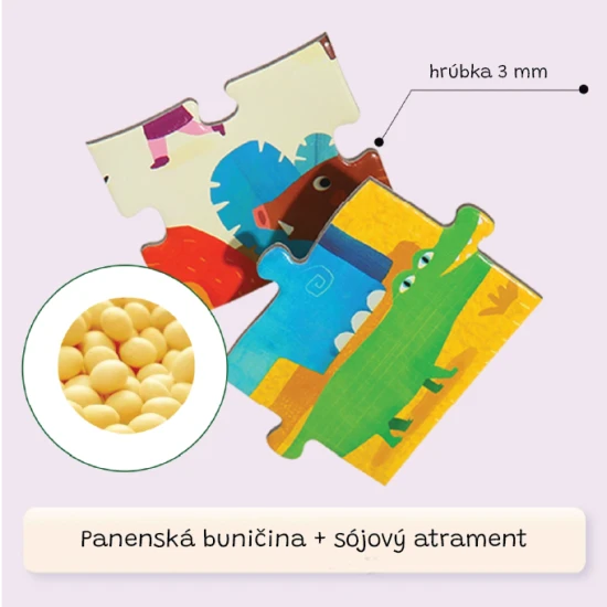 Jarmelo puzzle Muzeum dinosaurů – 108 dílků v kufříku, barevná skládačka pro děti