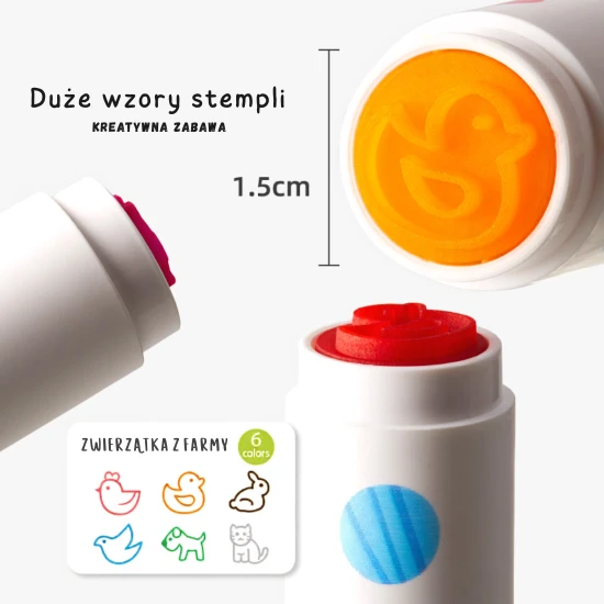 Omyvatelné fixy s razítky Happy Stampers Farma 6 ks Jarmelo Omyvatelné fixy s razítky Happy Stampers Farma 6 ks – model JA99810
