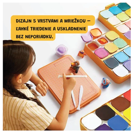 Jaro Melo modelovací hmota v boxu – sada 24 barev, netoxická modelovací zábava pro děti