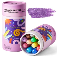 Jemné voskovky Smývatelné Glitter 12 ks