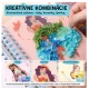 Jarmelo Magic Princesses – kreativní knížka s akvarelovou malbou, textiliemi, kamínky a samolepkami pro děti