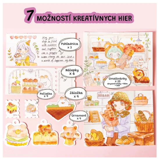 Jaro Melo malování vodou – Dessert Princess, kniha s 8 barvami, 2 štětci a omalovánkami plné princezen