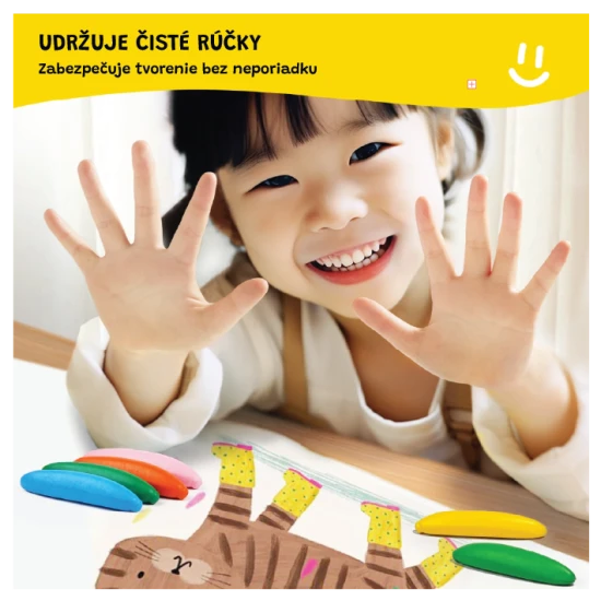 Jarmelo voskovky ve tvaru banánu – 12 ks, barevné, netoxické a ideální pro malé dětské ručičky