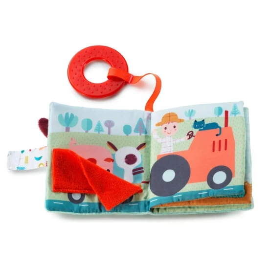 Textilní knížka s kousátkem – Farma pro děti od 6 měsíců