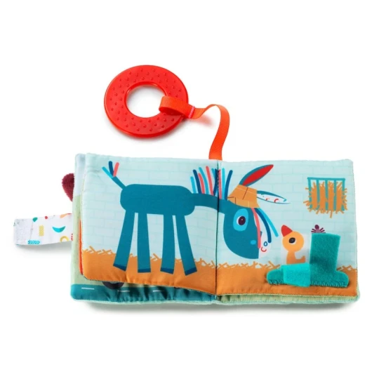 Textilní knížka s kousátkem – Farma pro děti od 6 měsíců