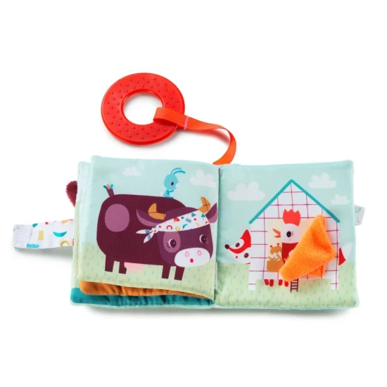 Textilní knížka s kousátkem – Farma pro děti od 6 měsíců