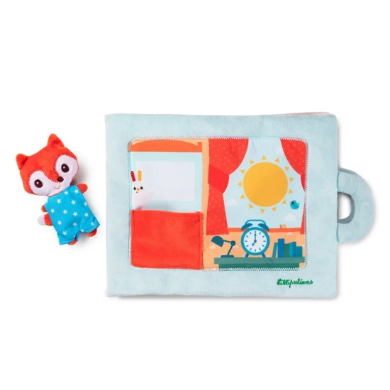 Textilní knížka Dobré ráno, liško Alice – měkká kniha pro děti od 18 měsíců