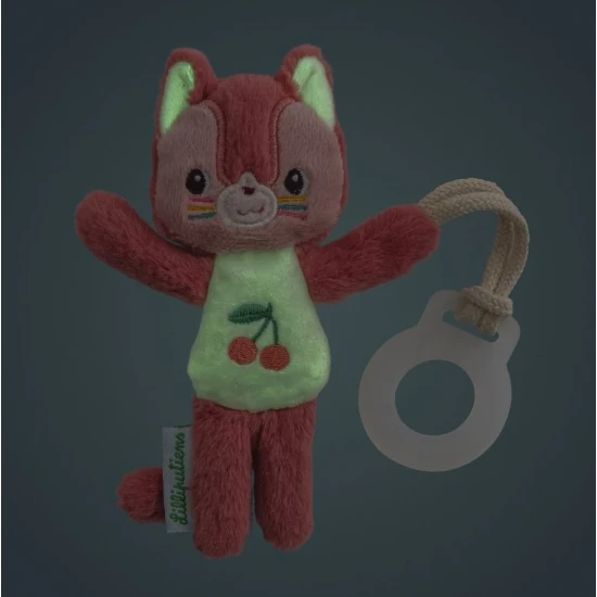 Svítící kočka s kousátkem – plyšová hračka pro miminka