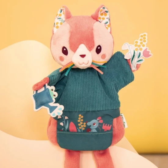 Maňásek na ruku Zahradnice Kočka Jeanne – plyšová hračka pro děti