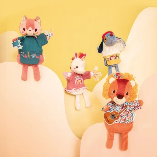 Maňásek na ruku Zahradnice Kočka Jeanne – plyšová hračka pro děti