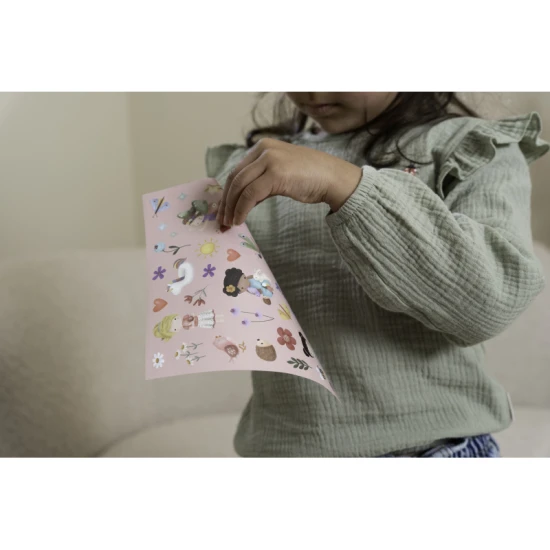 LITTLE DUTCH Sada se samolepkami Rosa & Friends Zábavné a barevné papírové samolepky pro malé kreativce.