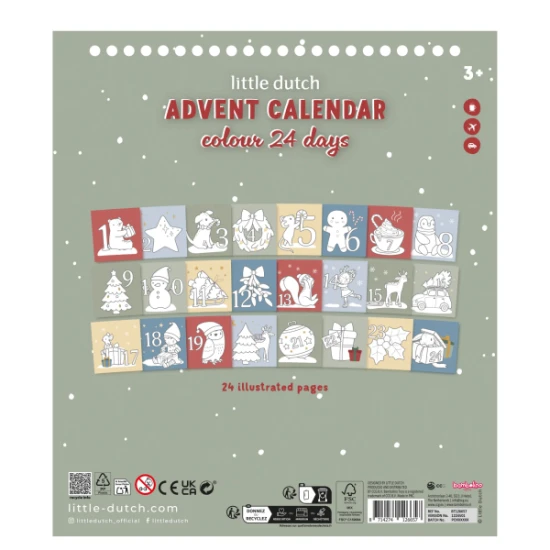 Adventní kalendář omalovánky Adventní kalendář omalovánky – Little Dutch 126657LD