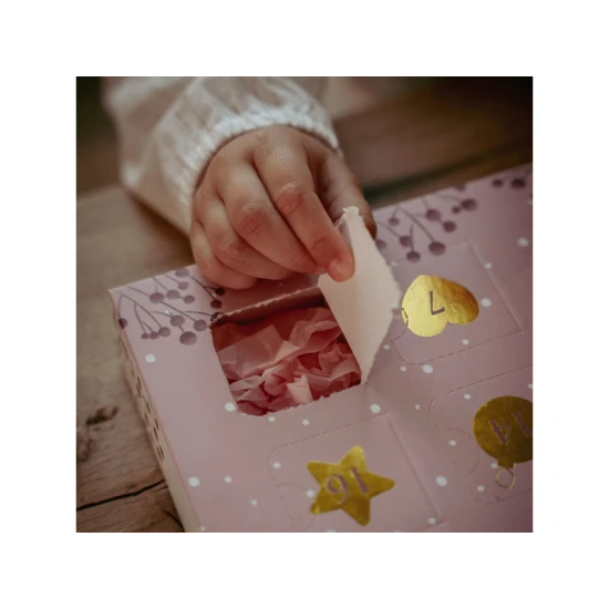 Adventní kalendář Little Dutch Náramky s překvapením pro děti, náramky, přívěsky a třpytivé samolepky pro kreativní tvoření.