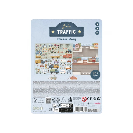 Kniha se samolepkami Little Dutch Doprava Jim pro děti