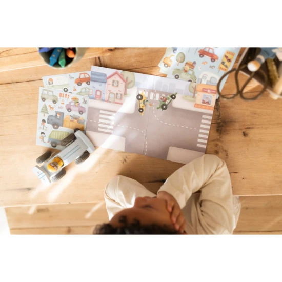 Kniha se samolepkami Little Dutch Doprava Jim pro děti