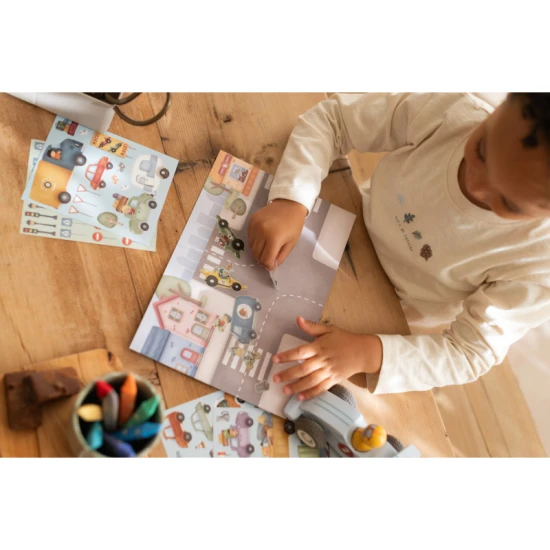 Kniha se samolepkami Little Dutch Doprava Jim pro děti