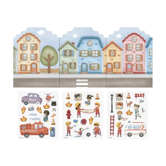 Kniha se samolepkami Little Dutch Hasičská stanice pro děti
