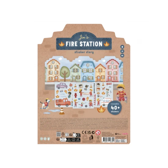 Kniha se samolepkami Little Dutch Hasičská stanice pro děti