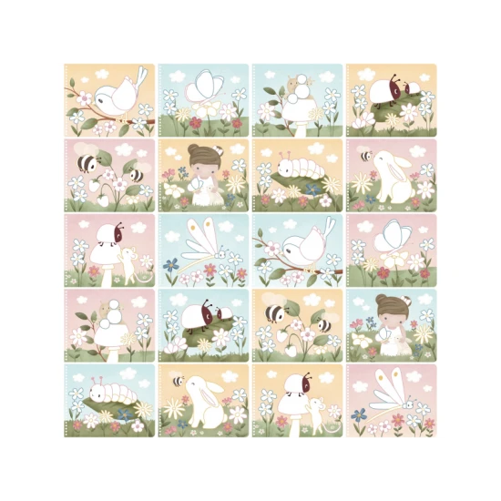 Omalovánky s pastelkami Little Dutch Zahrada Rosa pro děti