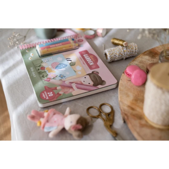 Omalovánky s pastelkami Little Dutch Zahrada Rosa pro děti