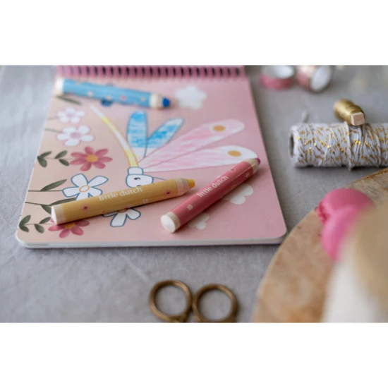 Omalovánky s pastelkami Little Dutch Zahrada Rosa pro děti