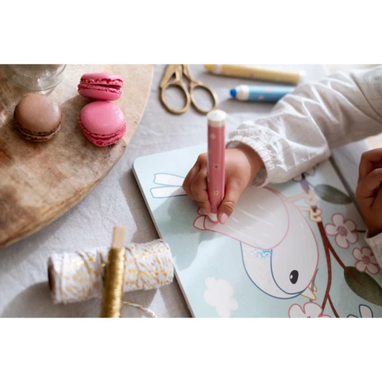 Omalovánky s pastelkami Little Dutch Zahrada Rosa pro děti