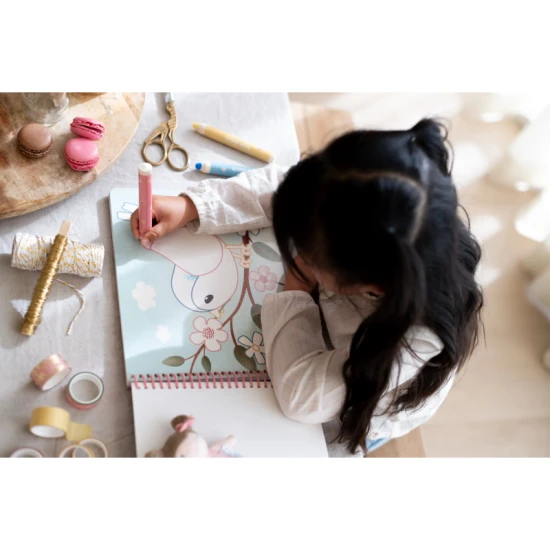 Omalovánky s pastelkami Little Dutch Zahrada Rosa pro děti