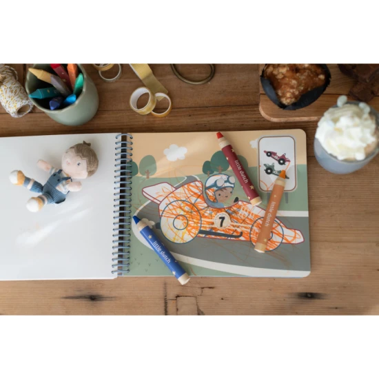 Omalovánky s pastelkami Little Dutch Doprava Jim pro děti