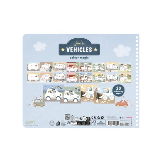 Omalovánky s pastelkami Little Dutch Doprava Jim pro děti