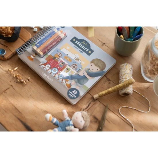 Omalovánky s pastelkami Little Dutch Doprava Jim pro děti