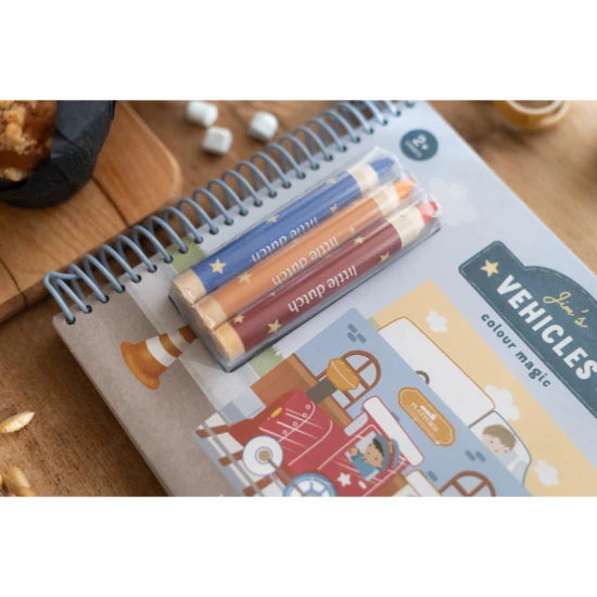 Omalovánky s pastelkami Little Dutch Doprava Jim pro děti