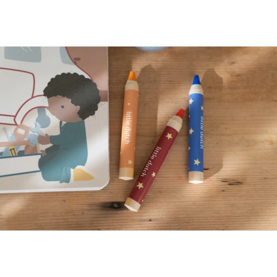 Omalovánky s pastelkami Little Dutch Doprava Jim pro děti