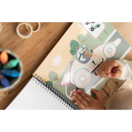 Omalovánky s pastelkami Little Dutch Doprava Jim pro děti