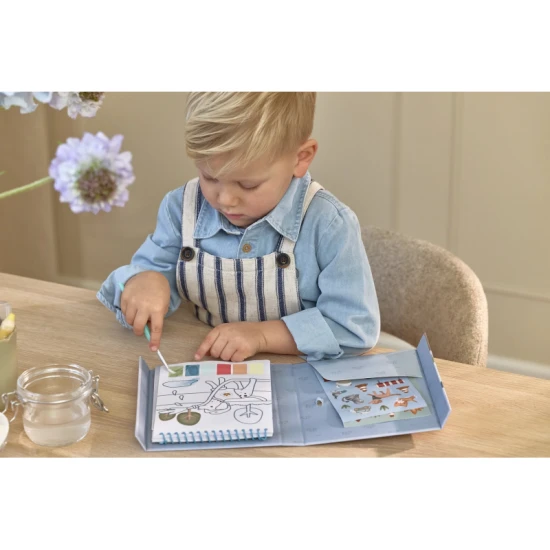 Omalovánky s vodovkami a samolepkami Jim Doprava