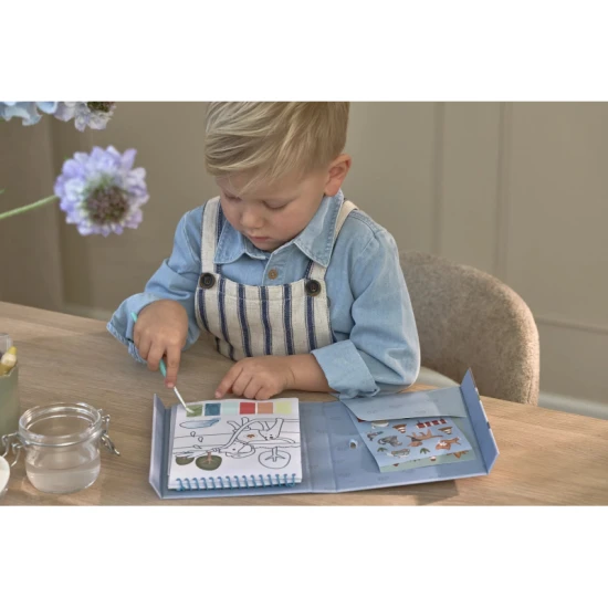 Omalovánky s vodovkami a samolepkami Jim Doprava