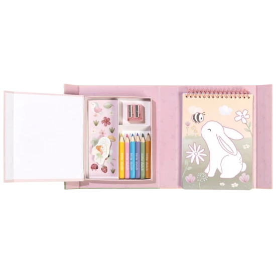 Omalovánky s pastelkami a samolepkami Rosa Fairy Garden
