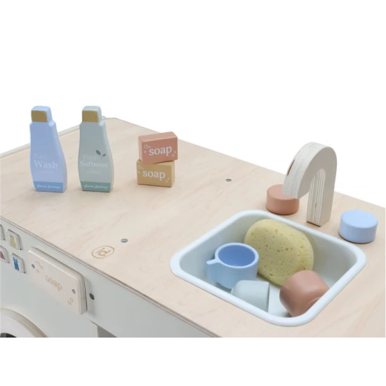 Dřevěná pračka a dřez Little Dutch pro děti – realistický set pro hru na domácnost