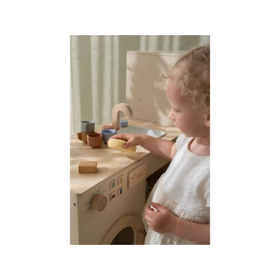Dřevěná pračka a dřez Little Dutch pro děti – realistický set pro hru na domácnost