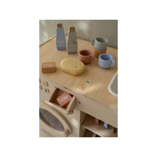 Dřevěná pračka a dřez Little Dutch pro děti – realistický set pro hru na domácnost
