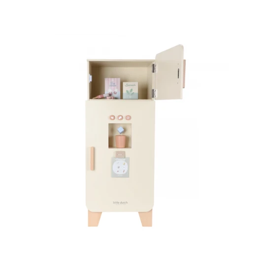 Dřevěná chladnička Little Dutch pro děti – realistická hračka do kuchyně s mrazničkou a výrobníkem ledu