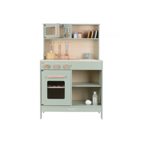 Dřevěná kuchyňka Little Dutch Mint pro děti – realistická hračka na vaření a pečení s doplňky