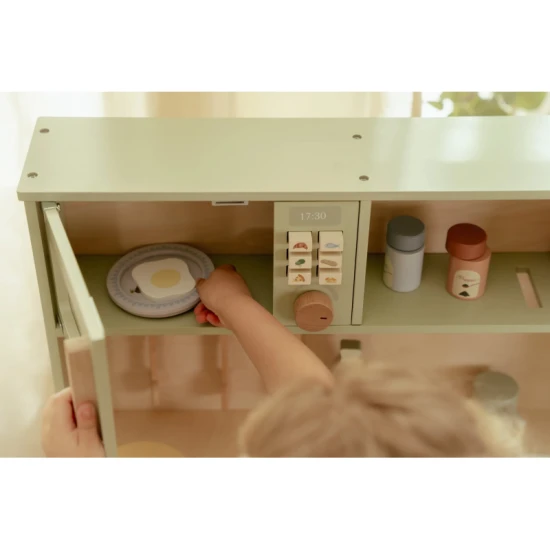 Dřevěná kuchyňka Little Dutch Mint pro děti – realistická hračka na vaření a pečení s doplňky