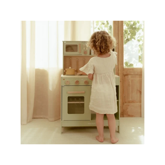 Dřevěná kuchyňka Little Dutch Mint pro děti – realistická hračka na vaření a pečení s doplňky